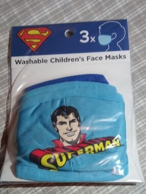 DC Superman Kids Face Mask 3-Pack - Blue and Red